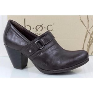 b.o.c concept By Born Channi Booties Ankle Boots Heesl Leather Dark Brown Size 6